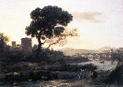 Claude Lorrain Landscape with Shepherds   The Pont Molle fgh oil painting on canvas